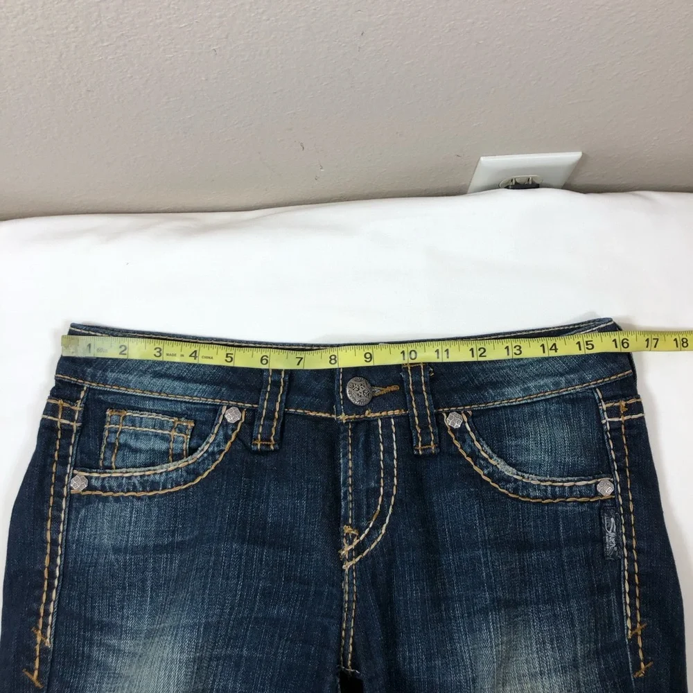 Silver Jeans Co Lola 17” Cotton Mix Dark Wash Straight Leg Jeans W27 L32